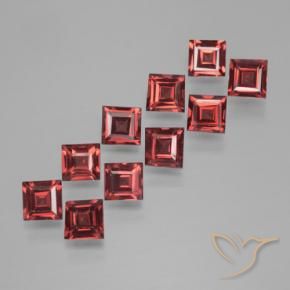 3.34 ctw Red Pyrope Garnet Stones, Natural Pyrope Garnet in Square Step-Cut Shape for Sale