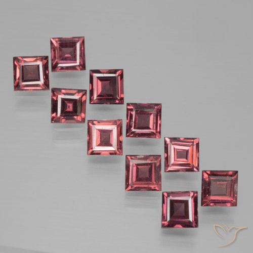 Rojo merlot Granate Piropo Gema - 0.4ct Corte cuadrado step (ID: 464511)