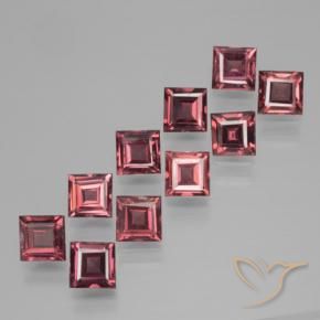 4.13 ctw Red Pyrope Garnet Stones, Natural Pyrope Garnet in Square Step-Cut Shape for Sale