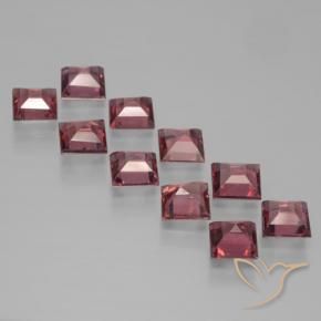 Pyrope Garnet Gemstones in 4 x 4 mm (calibrated) Size for Sale, Pyrope Garnet Stones in Medium-Dark Red Color