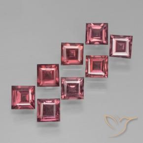 3.05 ctw Red Pyrope Garnet Stones, Natural Pyrope Garnet in Square Step-Cut Shape for Sale
