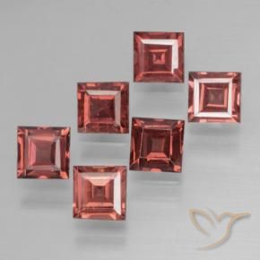 2.98 ctw Red Pyrope Garnet Stones, Natural Pyrope Garnet in Square Step-Cut Shape for Sale
