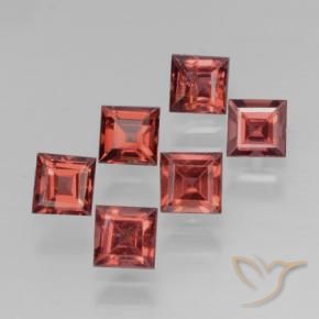 2.64 ctw Red Pyrope Garnet Stones, Natural Pyrope Garnet in Square Step-Cut Shape for Sale