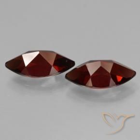 Pyrope Garnet Gemstones in 12.1 x 6.2 mm Size for Sale, Pyrope Garnet Stones in Deep Red Color