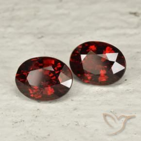 3.36 ctw Red Pyrope Garnet Stones, Natural Pyrope Garnet in Oval Facet Shape for Sale