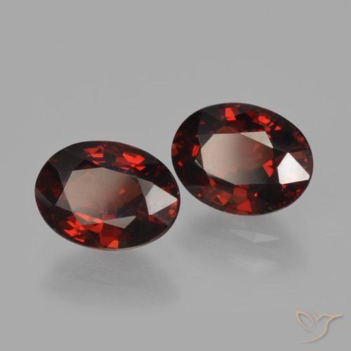 3.38 ctw Red Pyrope Garnet Stones, Natural Pyrope Garnet in Oval Facet Shape for Sale