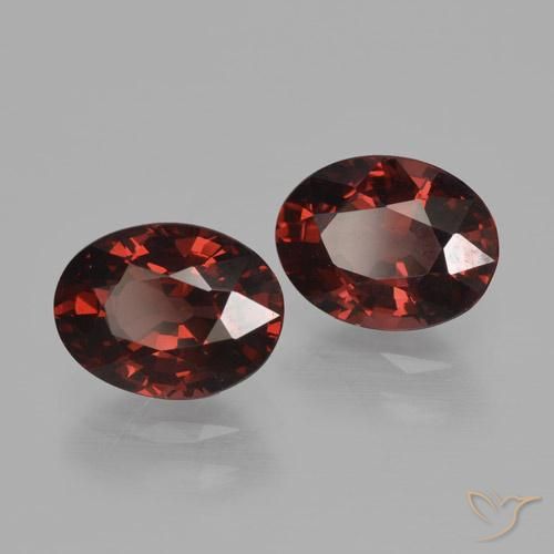 3.35 ctw Red Pyrope Garnet Stones, Natural Pyrope Garnet in Oval Facet Shape for Sale