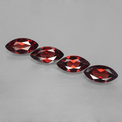 6.94 ctw Red Pyrope Garnet Gemstones, Pyrope Garnet Gems in Marquise Facet Shape for Sale.