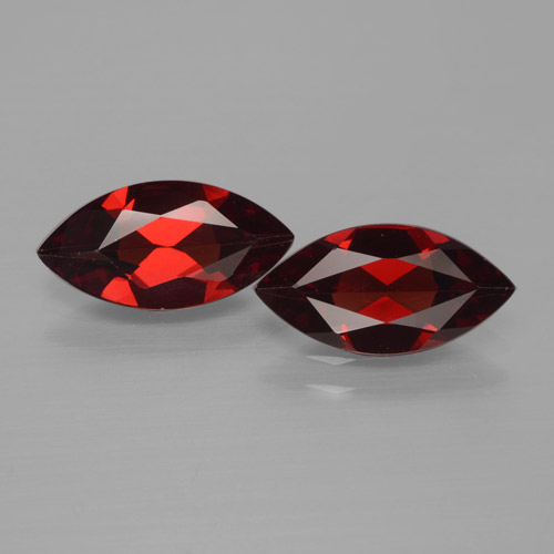 Deep Red Pyrope Garnet Gem - 1.6ct Marquise Facet (ID: 466226)