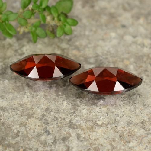 Pyrope Garnet Gemstones in 10.2 x 5.1 mm Size for Sale, Pyrope Garnet Stones in Deep Red Color