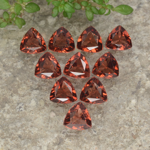 Brick Red Гранат Пироп Камень - 0.3ct Огранка Триллион Фасетная (ID: 479342)