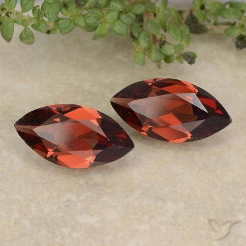 2.21 ctw Red Pyrope Garnet Stones, Natural Pyrope Garnet in Marquise Facet Shape for Sale
