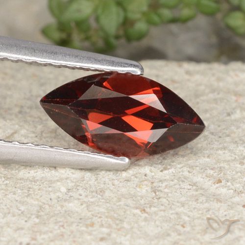 1.25ct Natural Medium Dark Red Pyrope Garnet, Marquise, VVS-VS