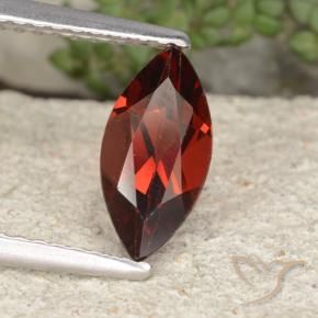 1.25 ct Red Pyrope Garnet Stone, Natural Pyrope Garnet in Marquise Facet Shape for Sale