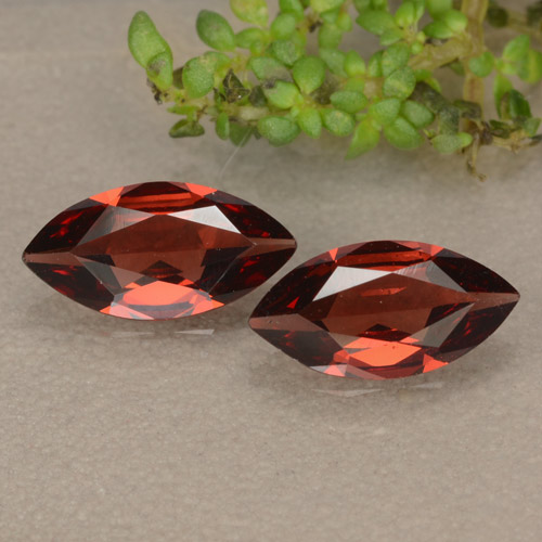Rojo fuego Granate Piropo Gema - 1ct Forma marquesa (ID: 479401)