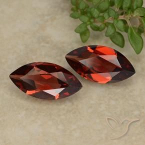 2.18 ctw Red Pyrope Garnet Stones, Natural Pyrope Garnet in Marquise Facet Shape for Sale