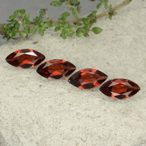 Deep Red Pyrope Garnet Gem - 1.1ct Marquise Facet (ID: 479448)