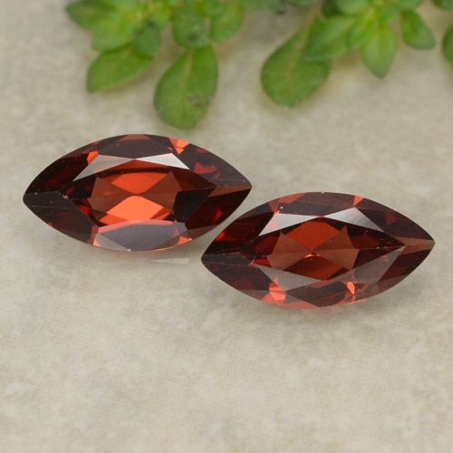 Deep Scarlet Red Pyrope Garnet Gem - 1.2ct Marquise Facet (ID: 479607)