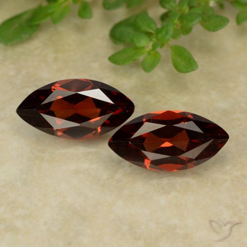36+Ct Certified Lot Almandine/Pyrope Brown Red Mozambique 10x5mm Marquise Garnet 