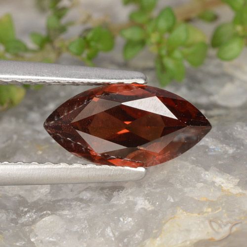 1.17ct Natural Deep Scarlet Red Pyrope Garnet, Marquise, VS