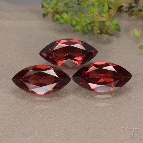 Rojo oscuro Granate Piropo Gema - 1.2ct Forma marquesa (ID: 479665)