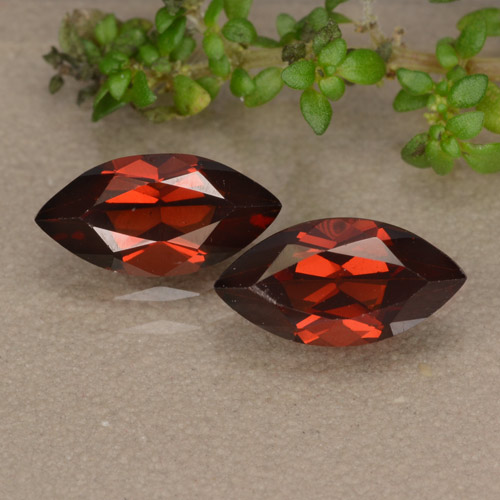 Deep Red Pyrope Garnet Gem - 1.3ct Marquise Facet (ID: 479673)