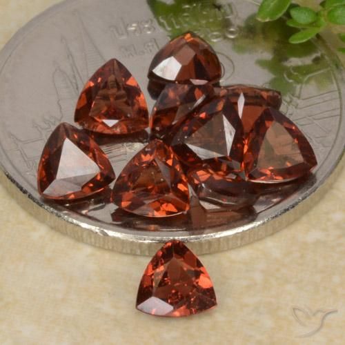 2.74 ctw Red Pyrope Garnet Stones, Natural Pyrope Garnet in Trillion Facet Shape for Sale