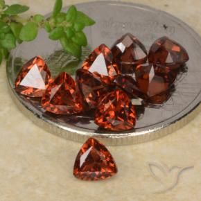 2.89 ctw Red Pyrope Garnet Stones, Natural Pyrope Garnet in Trillion Facet Shape for Sale