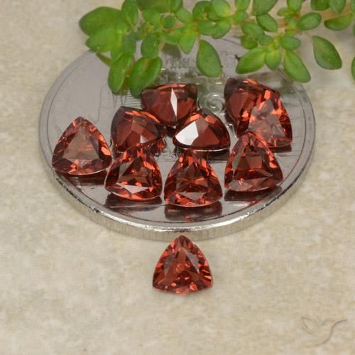 2.95 ctw Red Pyrope Garnet Stones, Natural Pyrope Garnet in Trillion Facet Shape for Sale