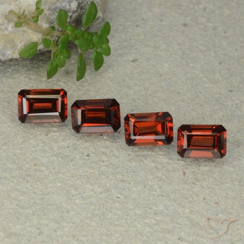 3.09ctw Natural Sangria Red Pyrope Garnet, Emerald Cut, VS