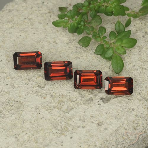 2.28ctw Natural Medium Red Pyrope Garnet, Emerald Cut, VS