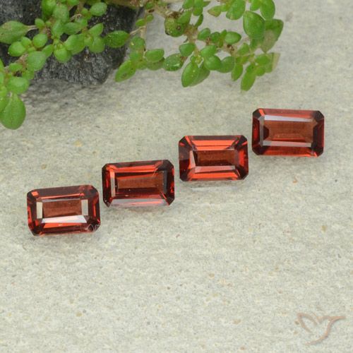 2.12ctw Natural Medium Red Pyrope Garnet, Emerald Cut, VS