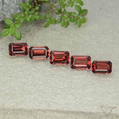 tiefrot Pyrop-Granat Edelstein - 0.7ct Octagon Stufenschliff (ID: 480929)