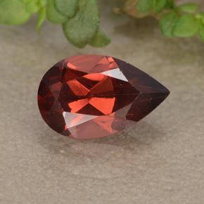 Dark Red Pyrope Garnet Gem - 0.9ct Pear Facet (ID: 487574)