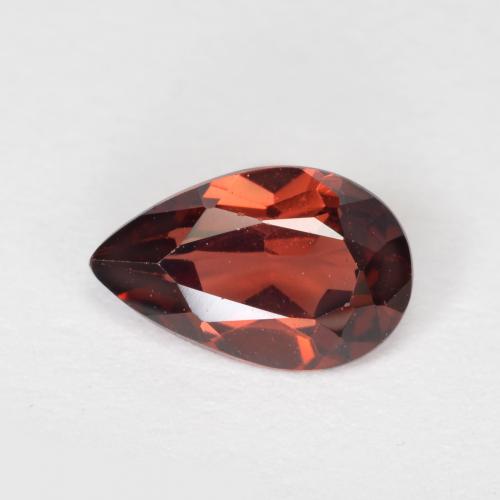 0.90 ct Red Pyrope Garnet Gemstone, Pyrope Garnet Gem in Pear Facet Shape for Sale.