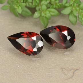 2.02 ctw Red Pyrope Garnet Stones, Natural Pyrope Garnet in Pear Facet Shape for Sale