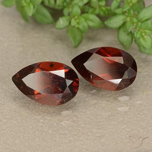 2.02 ctw Red Pyrope Garnet Stones, Natural Pyrope Garnet in Pear Facet Shape for Sale