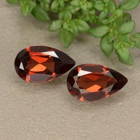 Rojo claro Granate Piropo Gema - 0.8ct Corte en forma de pera (ID: 487879)