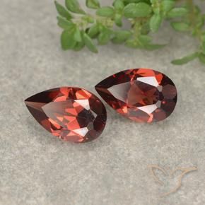 1.74 ctw Red Pyrope Garnet Stones, Natural Pyrope Garnet in Pear Facet Shape for Sale