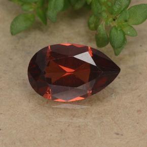 Dark Red Pyrope Garnet Gem - 1ct Pear Facet (ID: 488278)
