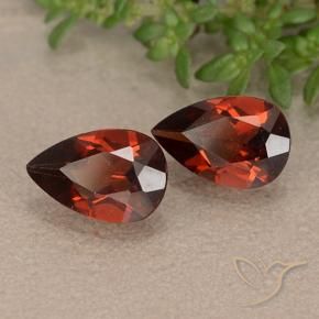 1.98 ctw Red Pyrope Garnet Stones, Natural Pyrope Garnet in Pear Facet Shape for Sale