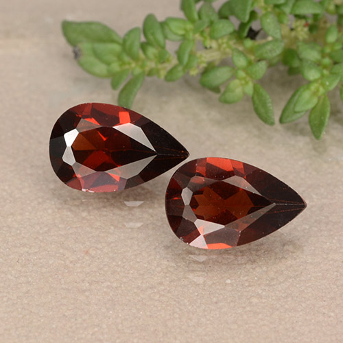 Merlot Red Pyrope Garnet Gem - 1ct Pear Facet (ID: 488482)