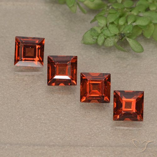 2.05ctw Natural Bright Red Pyrope Garnet, Square, VVS-VS