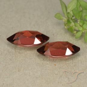 Pyrope Garnet Gemstones in 9.9 x 5.1 mm Size for Sale, Pyrope Garnet Stones in Medium Red Color
