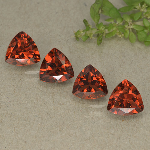 Currant Red Гранат Пироп Камень - 0.9ct Огранка Триллион Фасетная (ID: 498795)