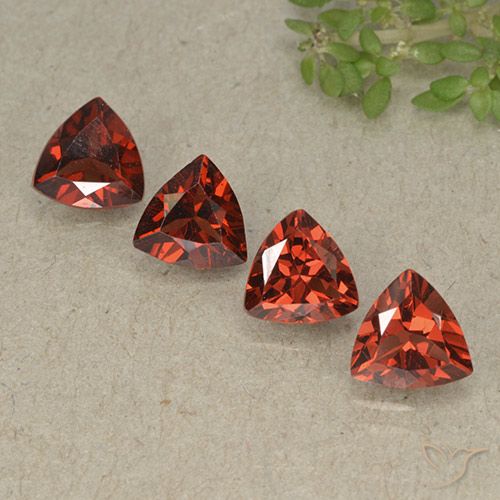 3.43ctw Natural Currant Red Pyrope Garnet, Trillion, VVS-VS