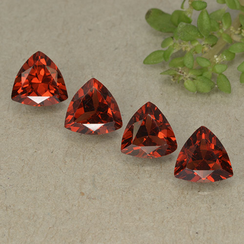 Темно-красный Гранат Пироп Камень - 0.9ct Огранка Триллион Фасетная (ID: 498804)
