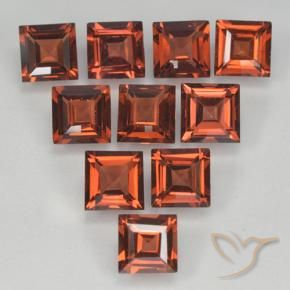 3.84 ctw Red Pyrope Garnet Stones, Natural Pyrope Garnet in Square Step-Cut Shape for Sale
