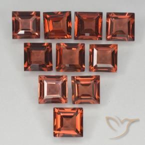 4.01 ctw Red Pyrope Garnet Stones, Natural Pyrope Garnet in Square Step-Cut Shape for Sale