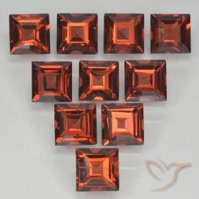 4.45 ctw Red Pyrope Garnet Stones, Natural Pyrope Garnet in Square Step-Cut Shape for Sale